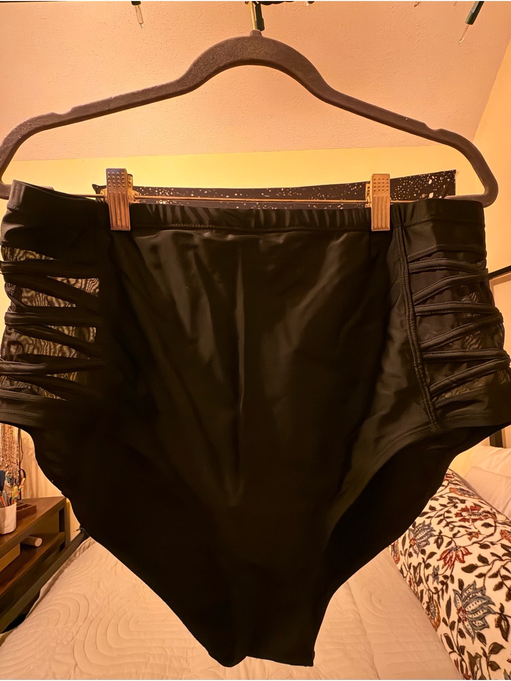 Torrid High-Waist Black Swim Bottoms with Side Shirring